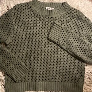 Rue21 Green Crew Neck Sweater with Textured Knit